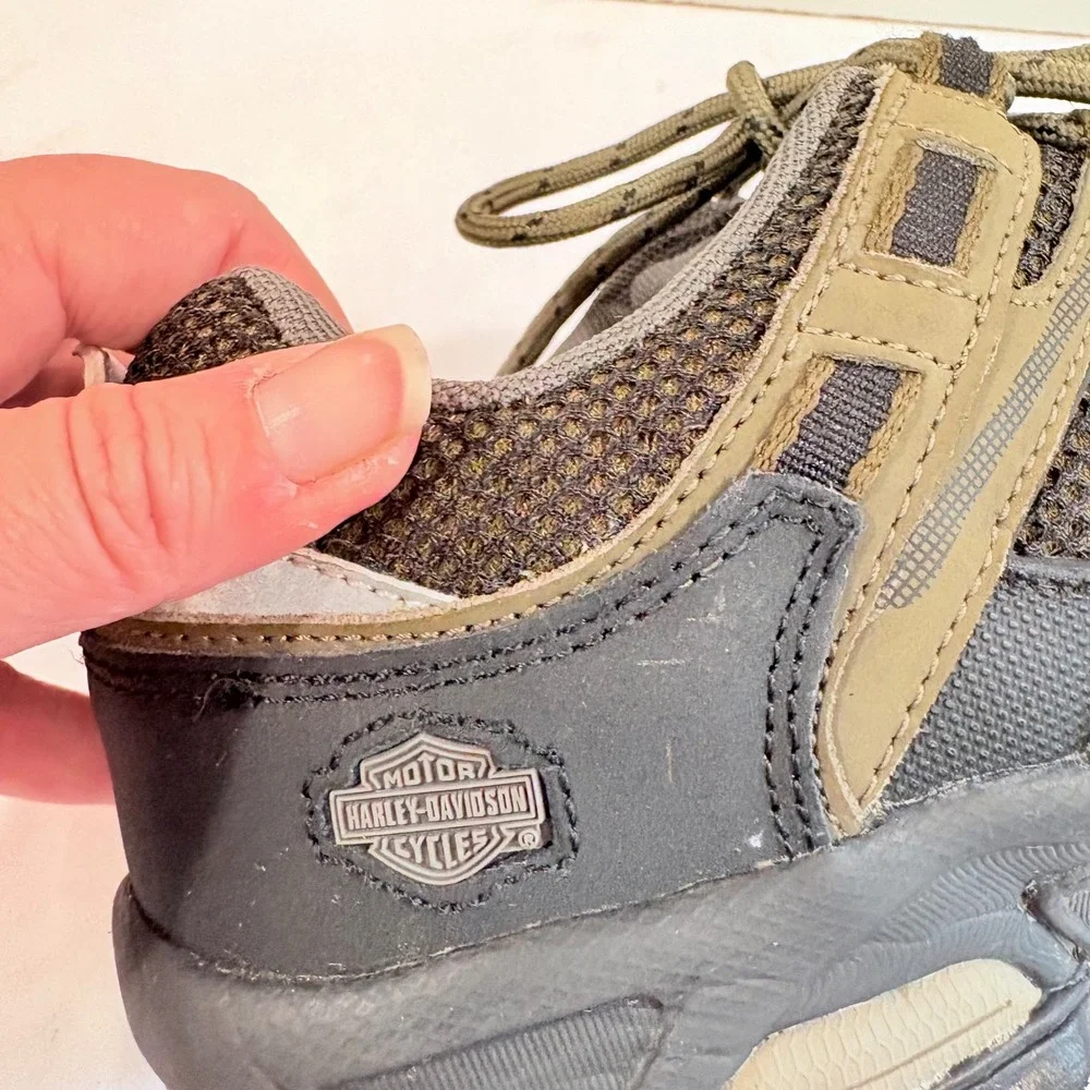 Harley-Davidson Gorpcore Utility Hiking Shoes Trail Sneakers  Men Olive Black